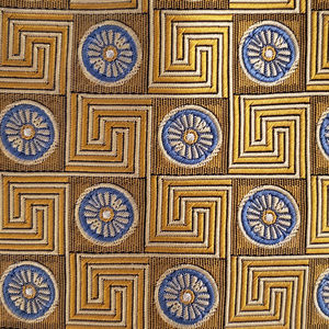 Hathaway Hand Made Silk Tie - Gold/Blue